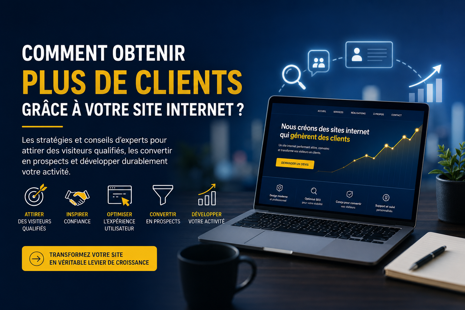 Comment obtenir plus de clients grâce à un site internet professionnel optimisé pour le référencement naturel et la conversion.
